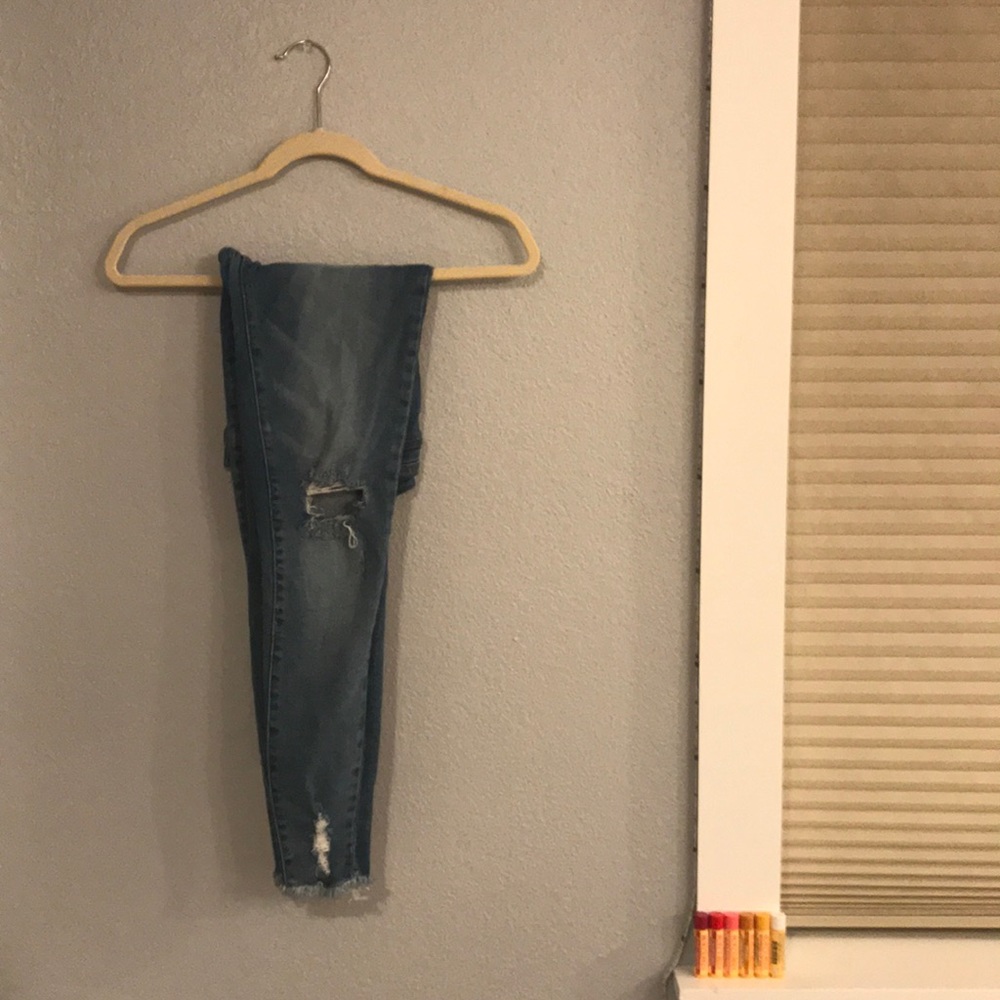 Ripped blue jeans